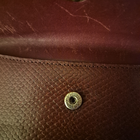 Authentic Vintage Gucci Burgundy Lizard Skin Long Wallet - Style 035-2778 - Picture 6 of 8